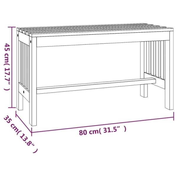 vidaXL Hagebenk 80 cm heltre eukalyptus