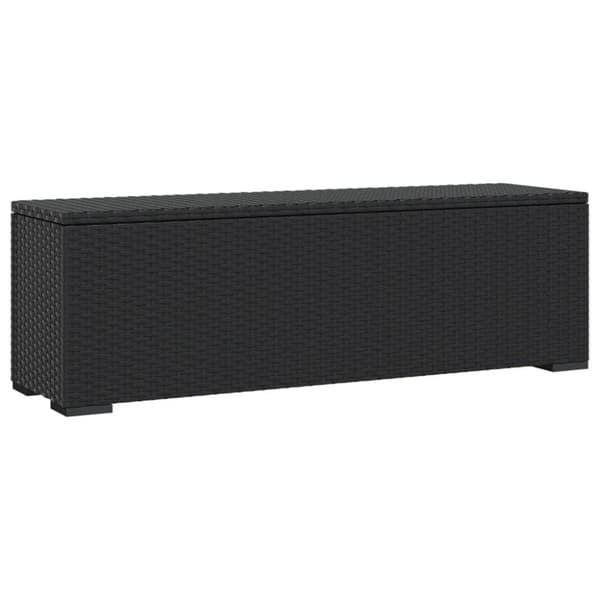 vidaXL bænk med hynde 110x30x40 cm polyrattan sort