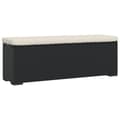 Miniatyrbillede 2 af 8: vidaXL bænk med hynde 110x30x40 cm polyrattan sort