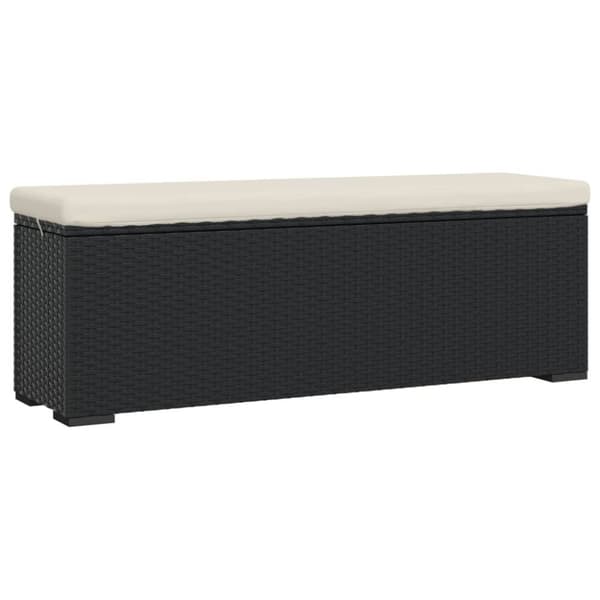 vidaXL bænk med hynde 110x30x40 cm polyrattan sort