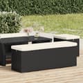 Miniatyrbillede 1 af 8: vidaXL bænk med hynde 110x30x40 cm polyrattan sort