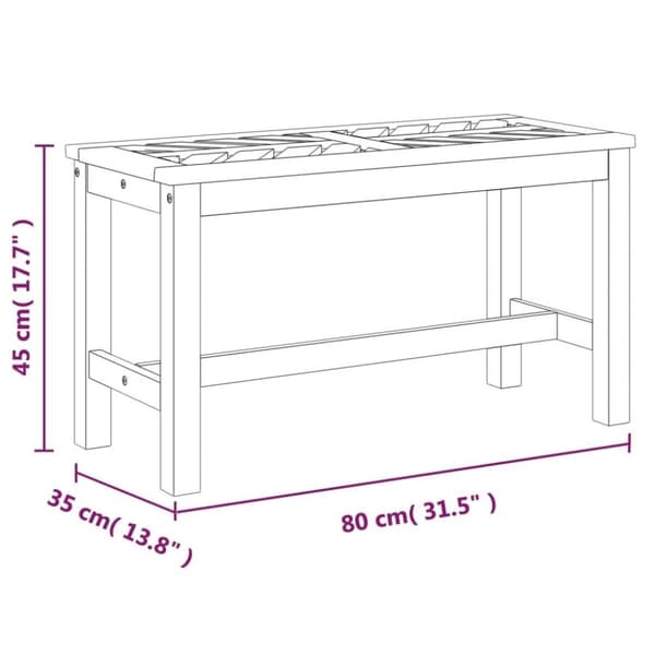 vidaXL Hagebenk 80 cm heltre akasie