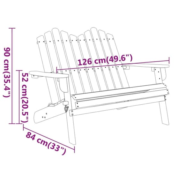 vidaXL Adirondack-havebænk 126 cm massivt akacietræ