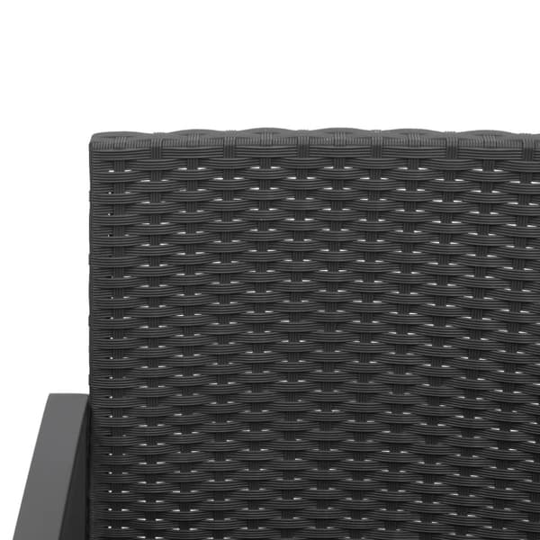 vidaXL 2-personers havebænk med hynder polyrattan sort