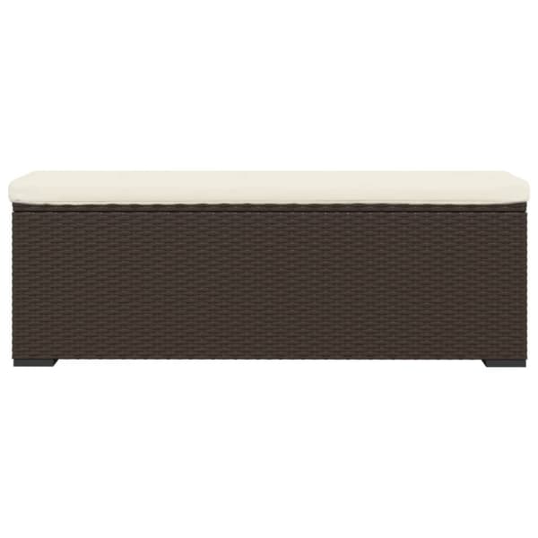 vidaXL bænk med hynde 110x30x40 cm polyrattan brun