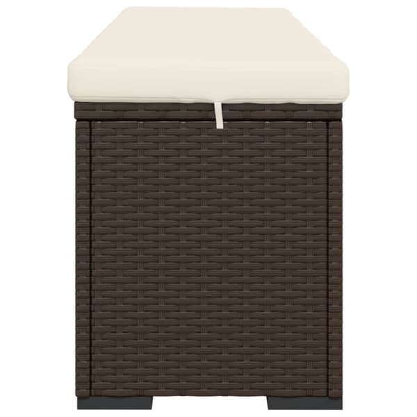 vidaXL bænk med hynde 110x30x40 cm polyrattan brun