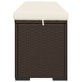 Miniatyrbillede 6 af 8: vidaXL bænk med hynde 110x30x40 cm polyrattan brun