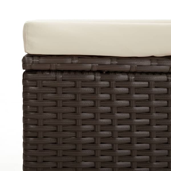 vidaXL bænk med hynde 110x30x40 cm polyrattan brun