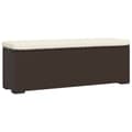Miniatyrbillede 2 af 8: vidaXL bænk med hynde 110x30x40 cm polyrattan brun