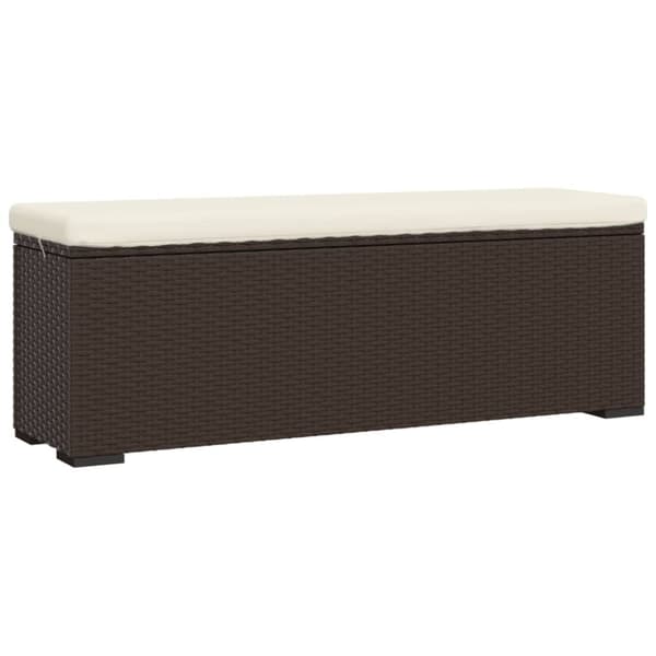 vidaXL bænk med hynde 110x30x40 cm polyrattan brun