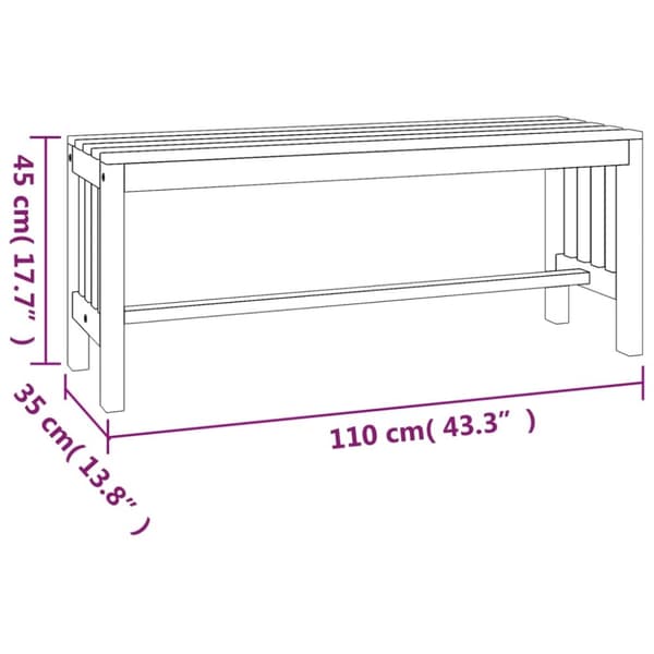 vidaXL Hagebenk 110 cm heltre eukalyptus