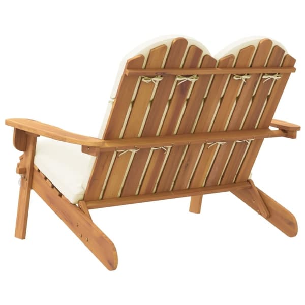 vidaXL Adirondack-havebænk med hynder 126 cm massivt akacietræ