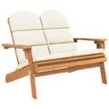 Miniatyrbillede 1 af 8: vidaXL Adirondack-havebænk med hynder 126 cm massivt akacietræ