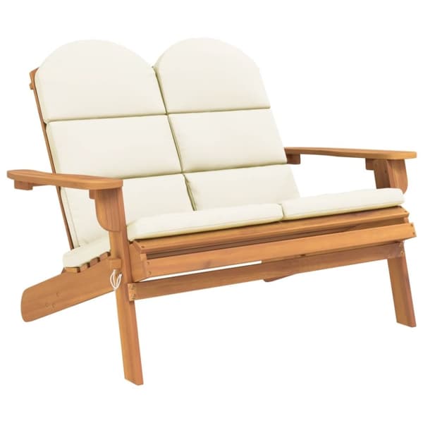 vidaXL Däckstol med dynor 126 cm massivt akaciaträ
