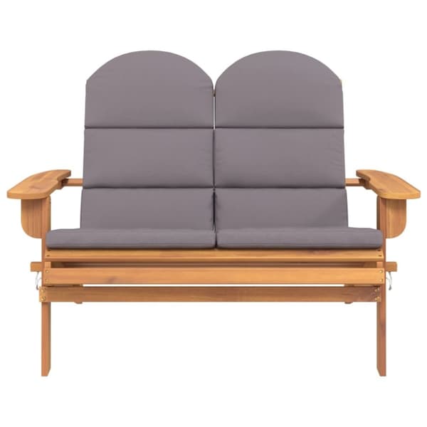 vidaXL Adirondack-havebænk med hynder 126 cm massivt akacietræ
