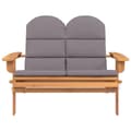 Miniatyrbillede 3 af 8: vidaXL Adirondack-havebænk med hynder 126 cm massivt akacietræ
