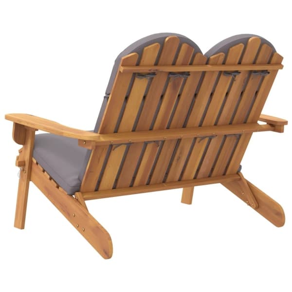 vidaXL Adirondack-havebænk med hynder 126 cm massivt akacietræ