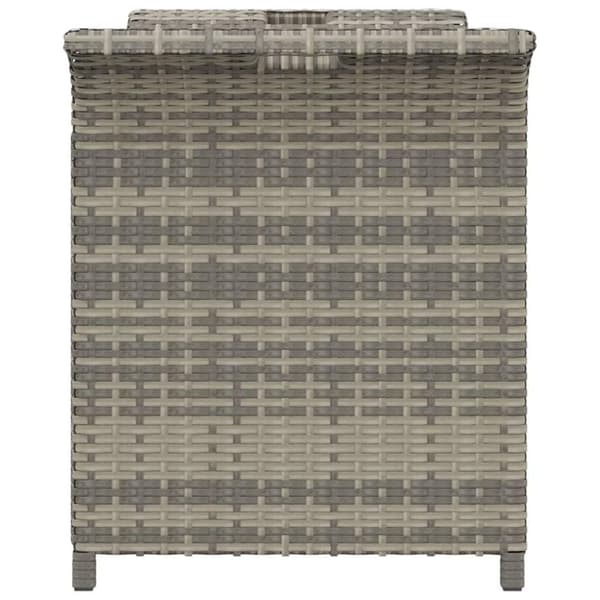 vidaXL havebænk med hynde 116x46x57 cm polyrattan grå
