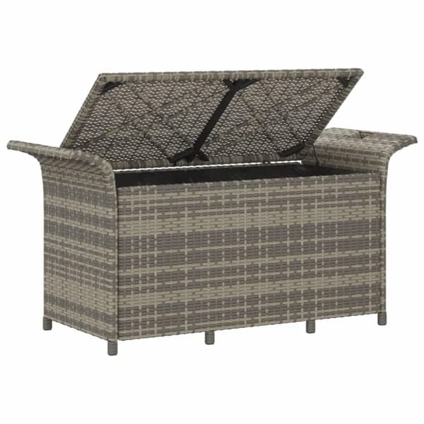 vidaXL havebænk med hynde 116x46x57 cm polyrattan grå