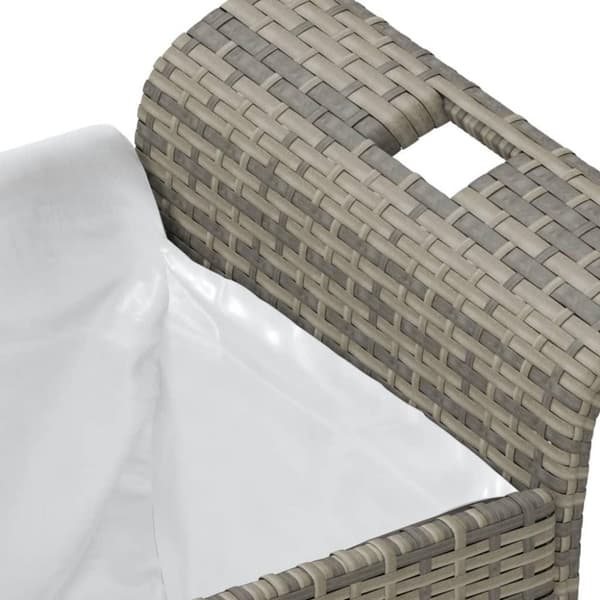 vidaXL havebænk med hynde 116x46x57 cm polyrattan grå