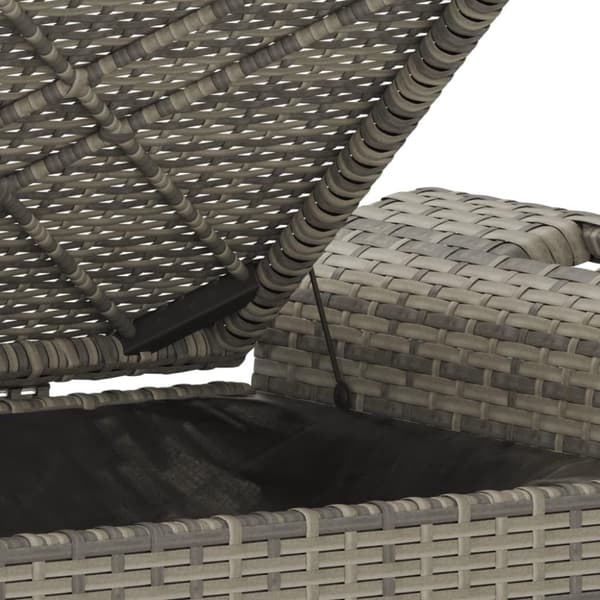 vidaXL havebænk med hynde 116x46x57 cm polyrattan grå