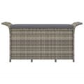 Miniatyrbillede 2 af 8: vidaXL havebænk med hynde 116x46x57 cm polyrattan grå