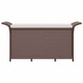 Miniatyrbillede 4 af 8: vidaXL havebænk med hynde 116x46x57 cm polyrattan brun