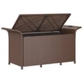 Miniatyrbillede 5 af 8: vidaXL havebænk med hynde 116x46x57 cm polyrattan brun