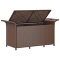 Miniatyrbillede 6 af 8: vidaXL havebænk med hynde 116x46x57 cm polyrattan brun
