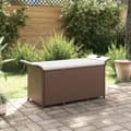 Miniatyrbillede 1 af 8: vidaXL havebænk med hynde 116x46x57 cm polyrattan brun