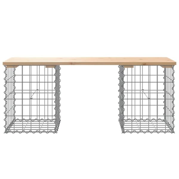 vidaXL havebænk med gabiondesign 103x31x42 cm massivt fyrretræ