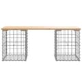 Miniatyrbillede 5 af 8: vidaXL havebænk med gabiondesign 103x31x42 cm massivt fyrretræ
