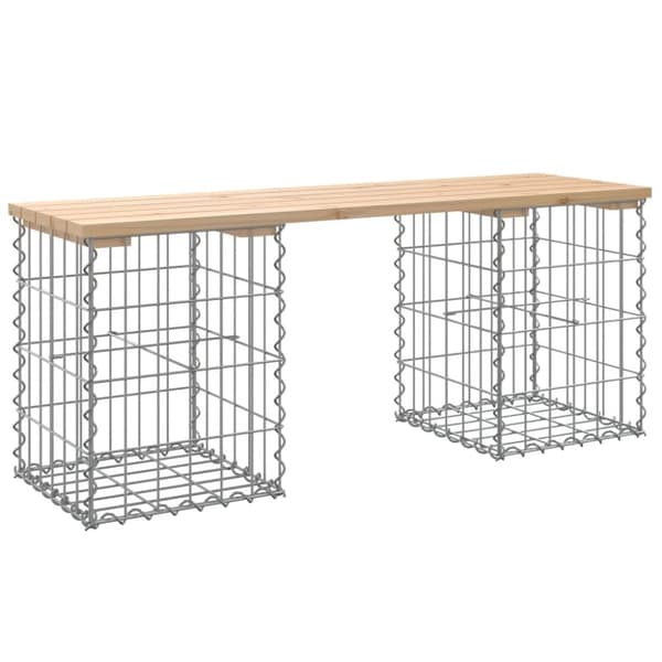 vidaXL havebænk med gabiondesign 103x31x42 cm massivt fyrretræ
