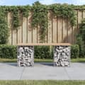 Miniatyrbillede 1 af 8: vidaXL havebænk med gabiondesign 103x31x42 cm massivt fyrretræ
