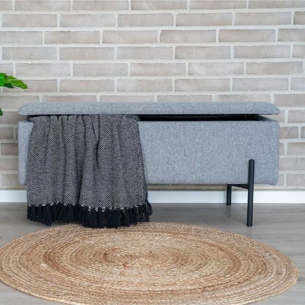 House Nordic Luna Bänk med förvaring ljusgrå 442801