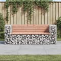 Miniatyrbilde 1 av 7: vidaXL Hagebenk gabiondesign 184x71x65,5 cm heltre douglasgran