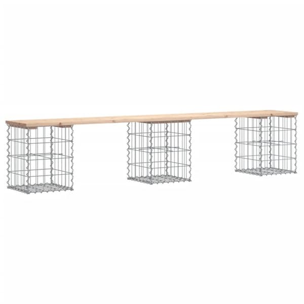 vidaXL Hagebenk gabiondesign 203x31x42 cm heltre furu