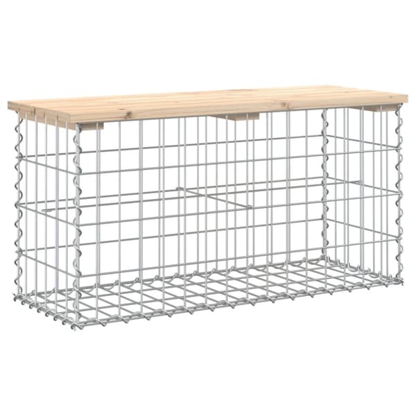 vidaXL Hagebenk gabiondesign 83x31,5x42 cm heltre furu