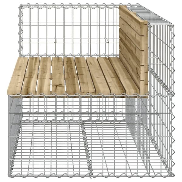 vidaXL Hagebenk gabiondesign 122x71x65,5 cm impregnert furu