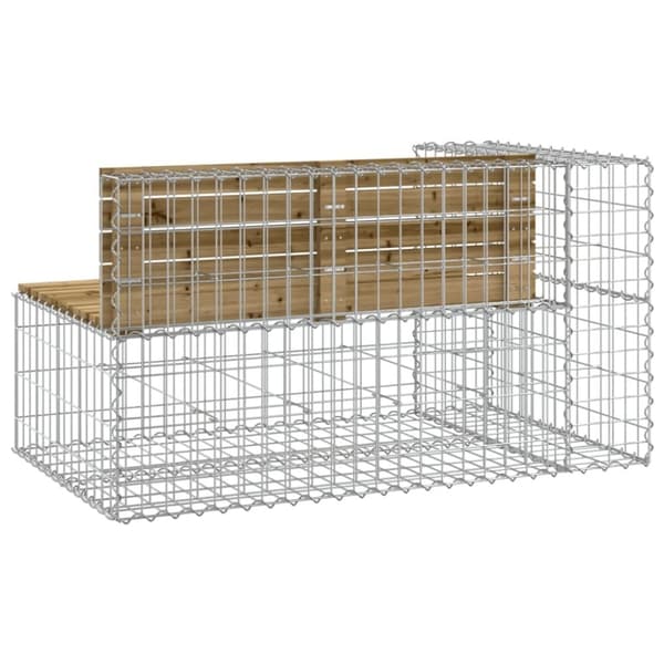 vidaXL Hagebenk gabiondesign 122x71x65,5 cm impregnert furu