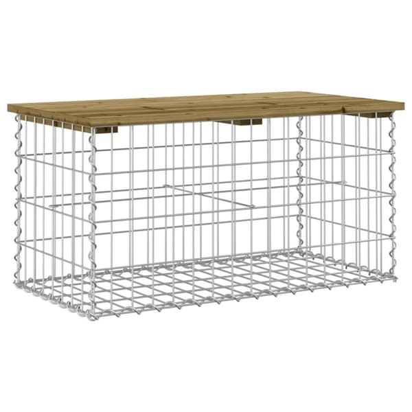 vidaXL Hagebenk gabiondesign 83x44x42 cm impregnert furu