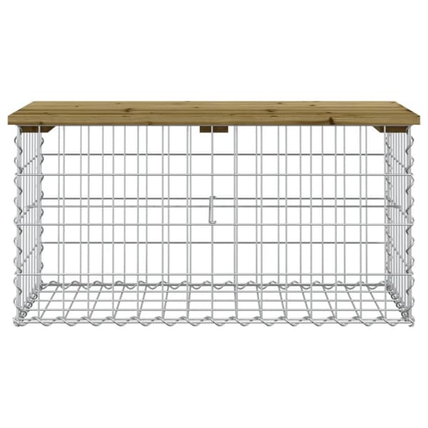 vidaXL havebænk med gabiondesign 83x44x42 cm imprægneret fyrretræ