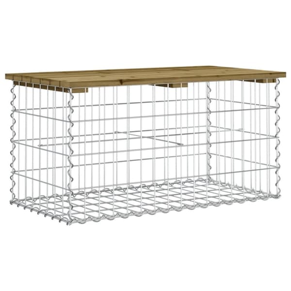 vidaXL havebænk med gabiondesign 83x44x42 cm imprægneret fyrretræ