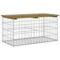 Miniatyrbillede 2 af 8: vidaXL havebænk med gabiondesign 83x44x42 cm imprægneret fyrretræ