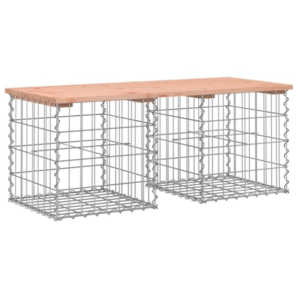 vidaXL havebænk med gabiondesign 103x44x42 cm massivt douglasgran