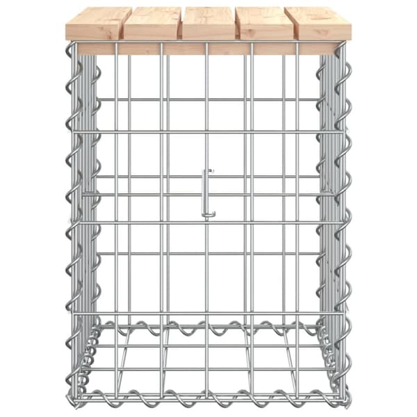 vidaXL Trädgårdsbänk gabion-design 33x31x42 cm massiv furu