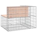 Miniatyrbillede 5 af 8: vidaXL havebænk med gabiondesign 92x71x65,5 cm massivt douglasgran