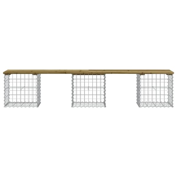 vidaXL Hagebenk gabiondesign 203x44x42 cm impregnert furu