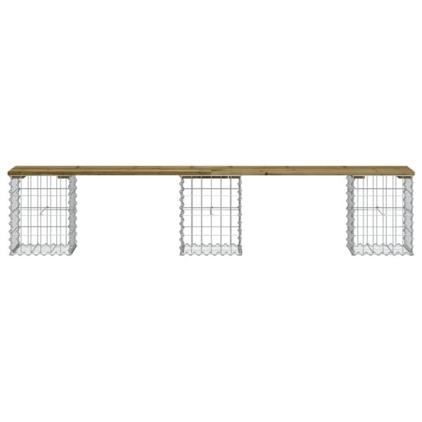 vidaXL havebænk med gabiondesign 203x31x42 cm imprægneret fyrretræ
