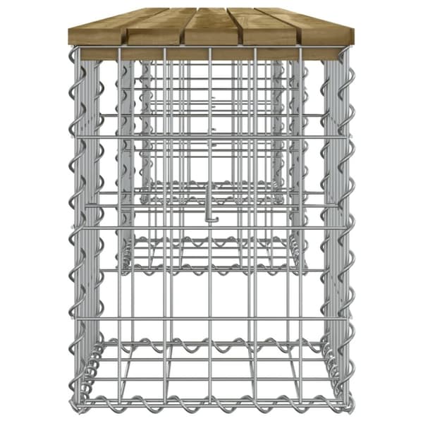 vidaXL havebænk med gabiondesign 203x31x42 cm imprægneret fyrretræ